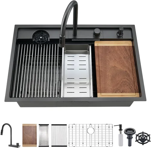 Miniatura 17 de Fregadero de barra de 15 pulgadas In-VASOYO de 15 x 20 pulgadas, fregadero de cocina pequeño de barra húmeda, fregaderos de autocaravana de acero