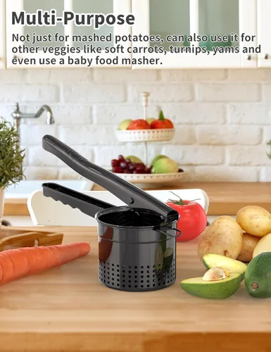 Miniatura 6 de Livilord Triturador de papas grande de 15oz, triturador de acero inoxidable resistente para puré de patatas, herramienta de cocina triturador