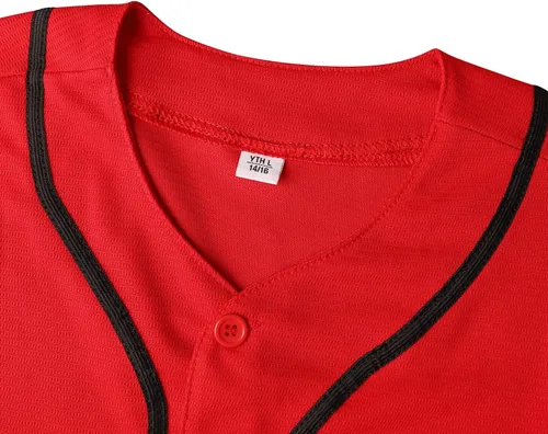 Miniatura 34 de Phoneutrix Camiseta de béisbol en blanco para jóvenes, camisetas de manga corta para niños, uniformes deportivos