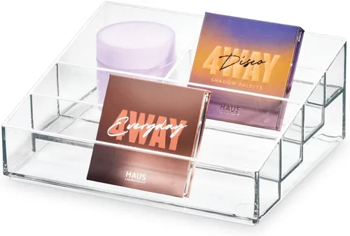 iDesign The Sarah Tanno Collection - Organizador de cosméticos y esmaltes de uñas de plástico, 5 compartimentos, transparente