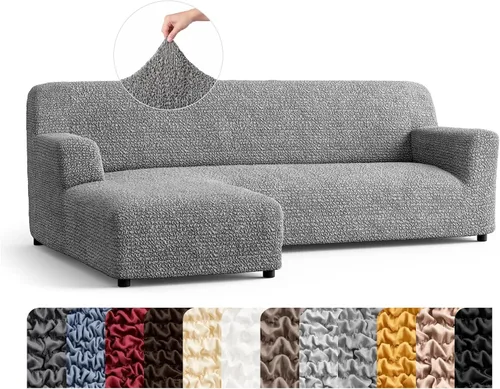 PAULATO BY GA.I.CO. Funda para Sofá Seccional - Funda para Sofá Chaise en Forma de L - Fundas Lavables para Sofá de Esquina - Funda Elástica de