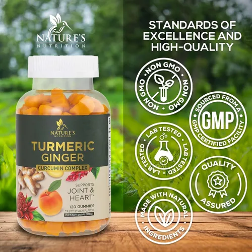 Miniatura 4 de Gomitas de suplemento de curcumina de cúrcuma – 95% de curcuminoides con cúrcuma y jengibre, pimienta negra para una mejor absorción, apoyo