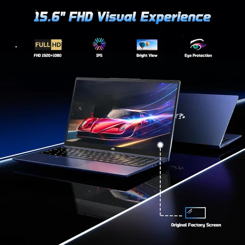 Miniatura 4 de NIMO Portátil IPS FHD de 15,6", 4 GB de RAM 128 GB SSD Intel N150 (Beat a i3-10110U, 4 núcleos hasta 3,6 GHz) con 65 W tipo C, huella digital