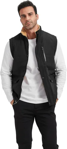 Miniatura 17 de XinYangNi Chaleco de invierno con forro polar para hombre, chaqueta de burbujas cálida e informal