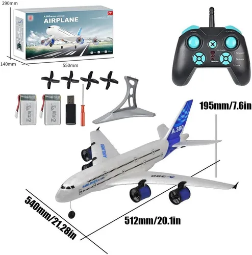 Miniatura 2 de RC Airbus 747 A380 2.4G Avión Eléctrico de Control Remoto de Cuatro Motores Juguete Avión RC Aerolínea RC con Luces LED Aeronave Resistente a Caídas