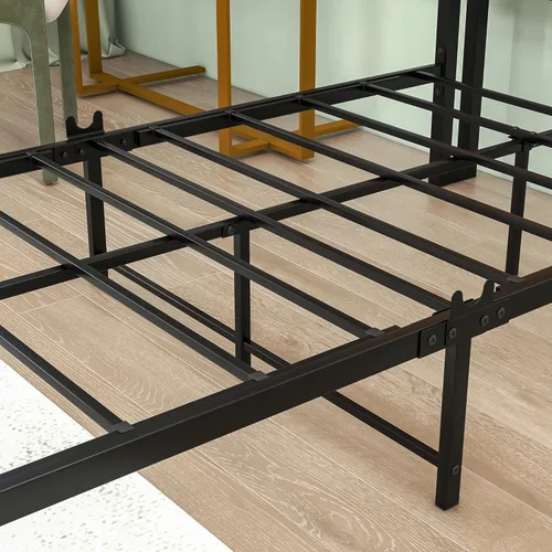 Miniatura 6 de HOJINLINERO Base de cama individual con cabecera de almacenamiento/estación de carga USB, marco de cama de plataforma individual, tamaño individual