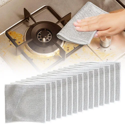 Miniatura 10 de Pousbo Trapos multiusos para lavar platos, paños de alambre de metal para lavar platos, toallas limpias, trapos de limpieza de alambre de primera