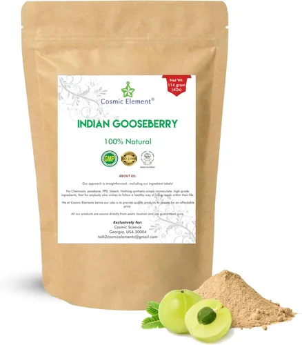 Cosmic Element Amla en polvo orgánico 100% puro para el crecimiento del cabello, rico en vitamina C, polvo de amalaki para la salud de la piel y la
