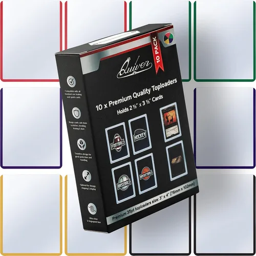 Miniatura 10 de Quiver Time Cargadores superiores de 3 x 4 de alta calidad para tarjetas, fundas duraderas de plástico duro para tarjetas, para deportes, béisbol