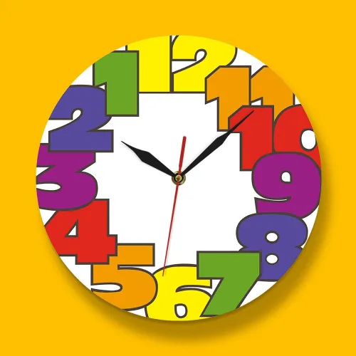 Miniatura 4 de The Geeky Days Reloj de pared con números grandes, 12 pulgadas, moderno, para decoración del hogar, silencioso, sin tictac, acrílico, redondo