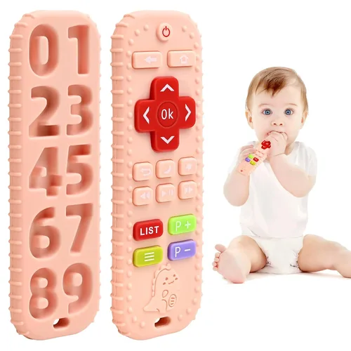 Miniatura 13 de Mordedores para aliviar la dentición, juguetes para bebés de 3 a 6 a 12 meses, regalos de silicona de grado alimenticio, control remoto, juguetes