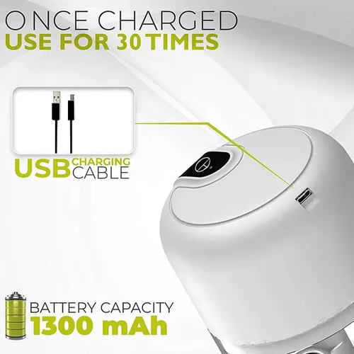 Miniatura 3 de Mini triturador eléctrico de ajo blanco de 3 tazas, triturador de alimentos eléctrico portátil recargable por USB, procesador de cocina pequeño