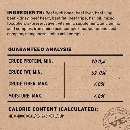 Miniatura 3 de Vital Essentials Comida para Perros Liofilizada Cruda, Trozos de Ternera Crujientes Mini Comida Completa o Mezclador Comida para Perros Alta