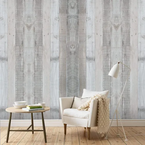 Miniatura 3 de Wenmer Papel Tapiz de Madera Gris Shiplap para Despegar y Pegar - 17.71" x 1181" Papel Tapiz Autoadhesivo de Tablones de Madera para Gabinetes