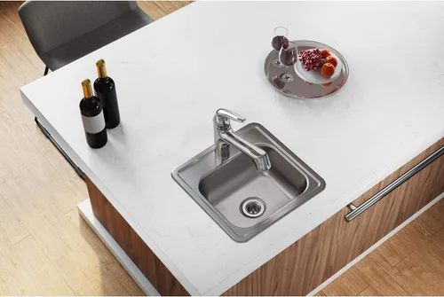 Miniatura 2 de Elkay D11515 Dayton Fregadero de Cocina de Acero Inoxidable de 15" con Instalación Empotrada de Una Sola Cubeta - 1 Orificio para Grifo