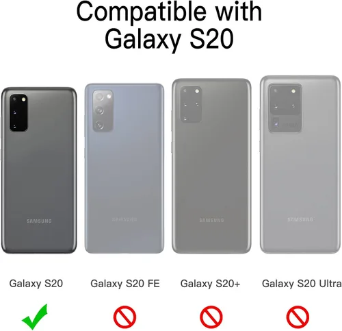 Miniatura 2 de JETech Funda resistente a prueba de golpes para Samsung Galaxy S20, funda protectora resistente de doble capa con absorción de golpes (negro)