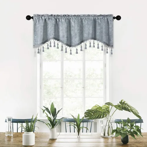 Miniatura 19 de Cortinas de doble cara de felpilla para cortina de cocina, cenefa para sala de estar