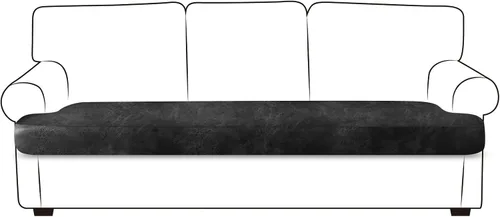 Miniatura 44 de ANARACHON Fundas de cojín de sofá con aspecto de cuero, juego de fundas de asiento de sofá, protector de muebles para sillón seccional, sofá biplaza