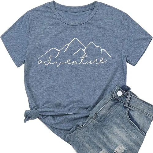 Camiseta deportiva sin mangas para mujer, diseño de aventura de montaña, senderismo, campamento, divertida camiseta deportiva
