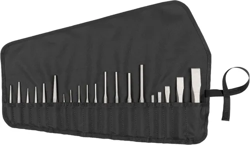 TEKTON Juego de punzón y cincel con bolsa, 20 piezas (centro, sólido, alfiler, cincel) | PNC99101 | Fabricado en Estados Unidos