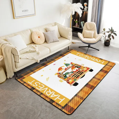 Miniatura 28 de Bonita alfombra de pavo de 3 x 5 para niños y niñas, alfombra de cosecha de Acción de Gracias, alfombra de decoración de otoño antideslizante