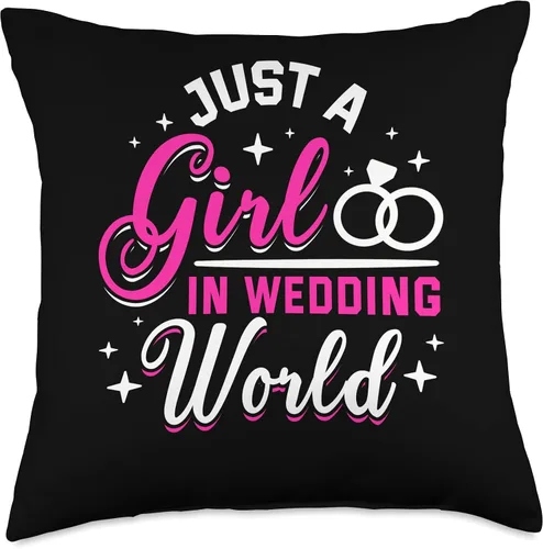 Miniatura 4 de Happily Ever After & Co Just A Girl World Wedding Bride Throw Pillow, 16x16, Multicolor