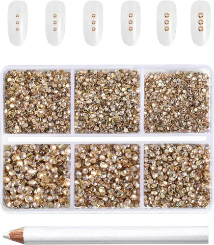 Miniatura 20 de Beadsland 7200 piezas de diamantes de imitación con parte trasera plana, gemas de cristal AB para uñas diamantes de imitación de cristal redondos