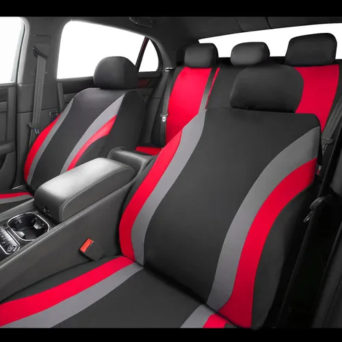 Miniatura 2 de CAR PASS Line Rider - Juego completo de fundas deportivas para asiento de automóvil con 4 alfombrillas impermeables para el piso del automóvil