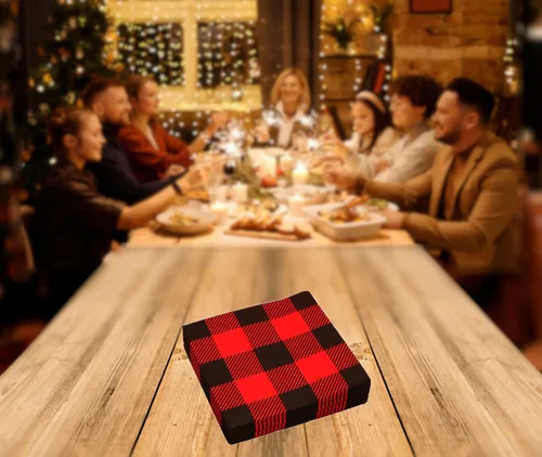 Miniatura 5 de Iconikal Servilletas de papel desechables a cuadros de búfalo para fiestas, tamaño cena, rojo y negro