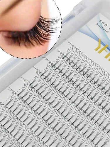 Miniatura 7 de Extensiones de pestañas postizas en abanico 3D, 4D, 5D, 6D, 7D, 8D, grosor de 0.07 C/D, rizos naturales, raíces cortas, abanicos de extensiones