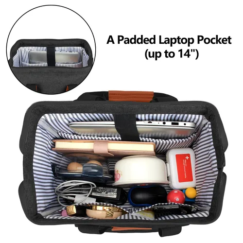 Miniatura 3 de LUXJA Bolsa para extractor de leche con compartimentos para bolsa enfriadora y laptop, mochila para extractor de leche con 2 opciones de uso
