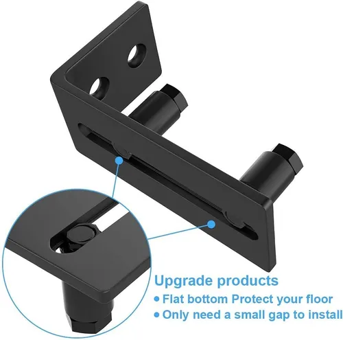 Miniatura 4 de ZEKOO Guía de piso para puerta de granero, herrajes para puerta corredera, guía de pared inferior de puerta, diseño empotrado, rodillo plano para 2