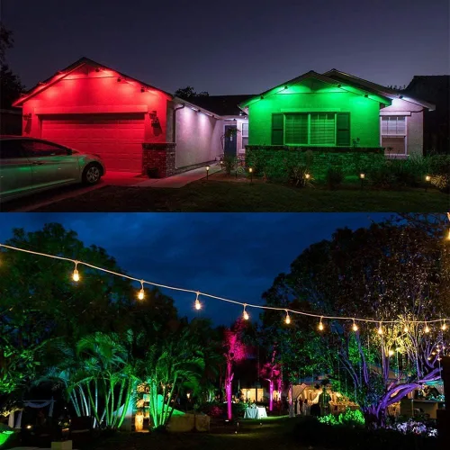 Miniatura 4 de Proyector RGB para exteriores de 10 W, luces LED que cambian de color, bajo voltaje, iluminación de paisaje de 12 V, focos de control remoto