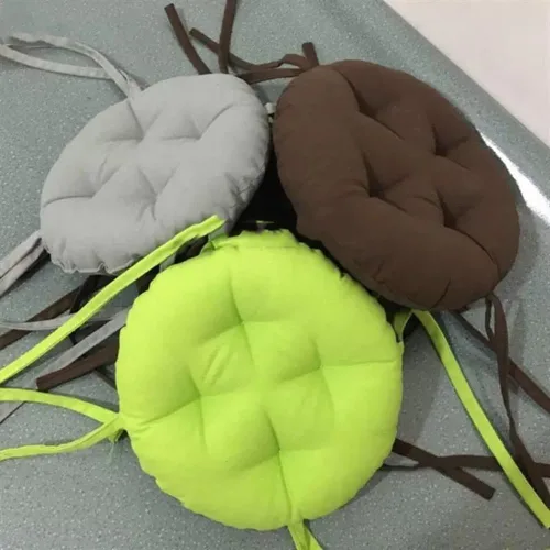 Miniatura 5 de Cojines de asiento redondos para exteriores con lazos, almohadillas para sillas de pana súper suaves, antideslizantes, herramientas para sillas