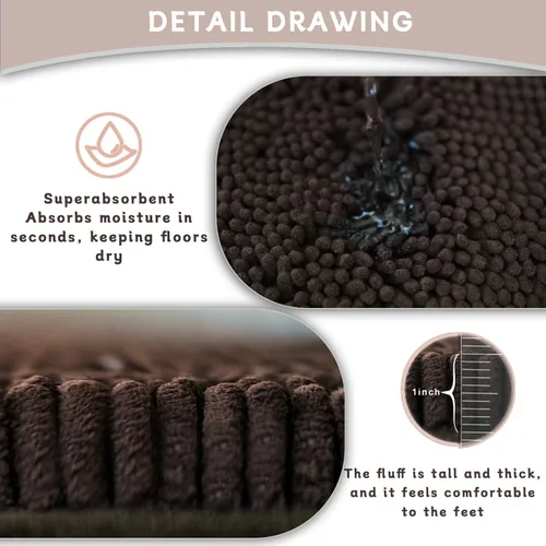 Miniatura 5 de BOANKODU Alfombras de baño de 20 x 31 pulgadas, ultra suaves y absorbentes, de secado rápido, lavables a máquina, alfombra de baño de felpilla