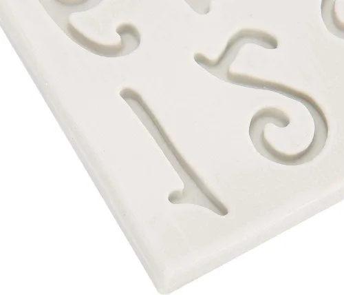 Miniatura 8 de Alfabeto de silicona número 0-9 3D en relieve Fondant Chocolate Mold Alfabetos Letra Pastel Hornear DIY Silicona Cumpleaños Pastel Decoración Arte