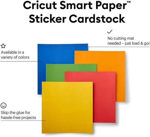 Miniatura 2 de Cricut Smart Paper - Cartulina adhesiva, 10 hojas, 13 x 13 pulgadas, papel adhesivo para calcomanías, compatible con Cricut Explore 3/Maker 3