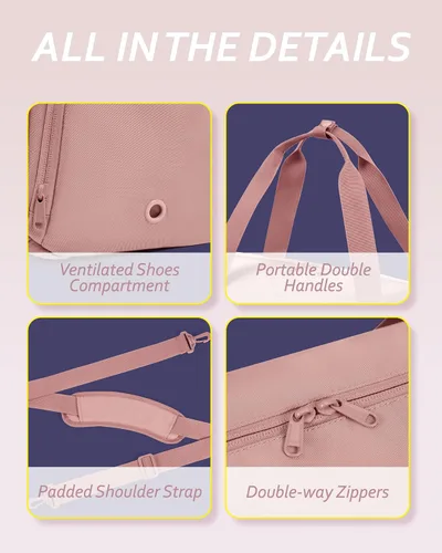 Miniatura 6 de BAGSMART Bolsa de gimnasio pequeña con compartimento para zapatos y bolsillo húmedo, bolsa de viaje deportiva ligera, para llevar el fin de semana