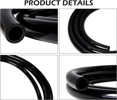 Miniatura 3 de Feelers Tubo de vinilo de PVC negro de 1/2 pulgada de diámetro interior x 5/8 pulgadas de diámetro exterior para tanque de peces acuario, línea