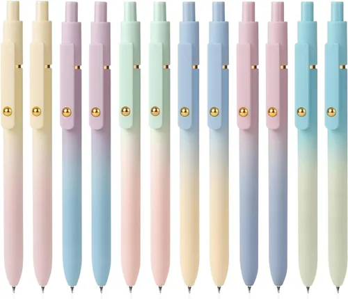 Miniatura 8 de FIOVER Bolígrafos de gel, juego de 5 bolígrafos de tinta negra de punta media de 0.7 mm con escritura suave y agarre cómodo, bolígrafos estéticos