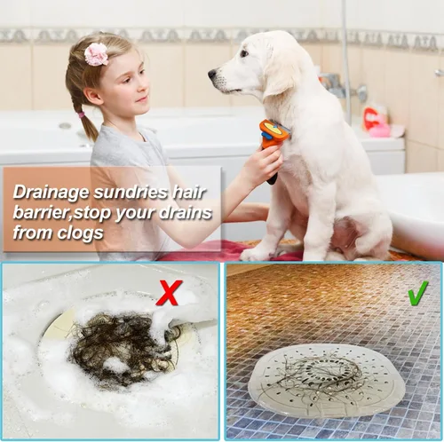 Miniatura 2 de Recolector de cabello cuadrado con ventosas para desagüe, tapón de silicona para ducha, fácil de instalar para baño, tina y cocina, 2
