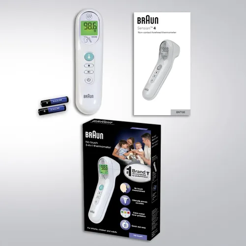 Miniatura 7 de Termómetro Braun sin contacto de 3 en 1 para adultos, niños y bebés, mide la temperatura de la frente, líquidos y alimentos, precisión profesional