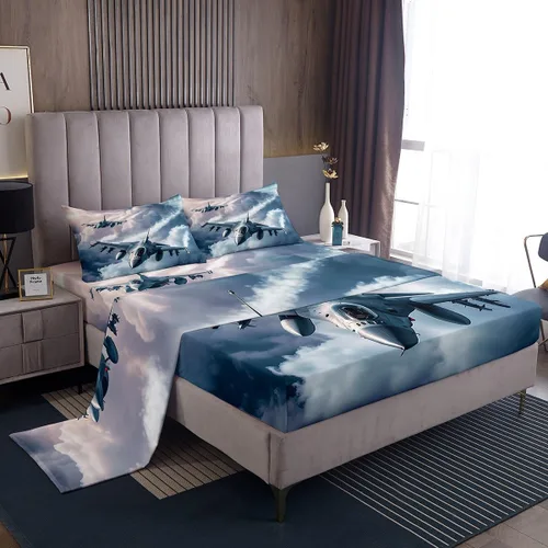 Miniatura 20 de Castle Fairy Ukiyoe Ocean - Juego de sábanas tamaño individual, juego de sábanas de flor de cerezo de estilo japonés para niños y adolescentes