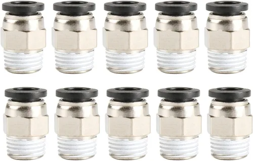 Miniatura 7 de 1/8 "PT macho empuje en conjunto conector neumático accesorios rápidos rosca diámetro 0.236 in para industria automática 10 unids