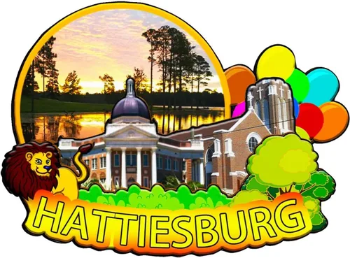 Hattiesburg Mississippi USA - Imán de nevera de madera 3D, monumentos de viaje, coleccionables, recuerdos, decoración hecha a mano, 1613