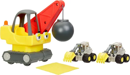Little Tikes Let's Go Cozy Coupe™ - Paquete de 3 vehículos de construcción mini Push and Play para mesa o piso, diversión y cambio de color para