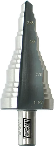 IVY Classic 09008 Broca escalonada para electricista de 5 agujeros, 1/4" - 1-1/8", 1/tarjeta