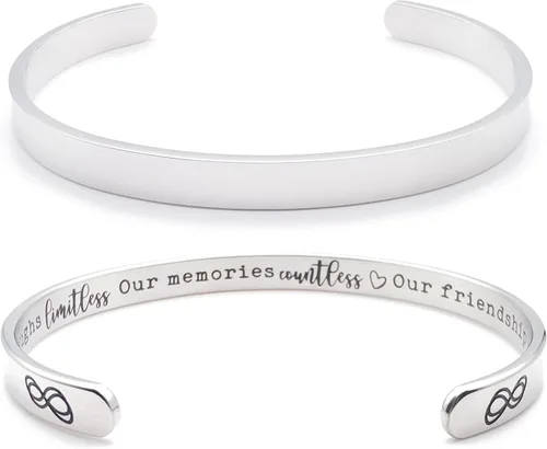 Miniatura 107 de Pulseras inspiradoras para mujer, joyería de acero inoxidable, con refranes, pulsera motivacional con mensaje oculto, pulseras grabadas para mejor