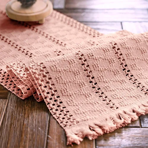 Miniatura 8 de Camino de mesa de macramé, color beige crema, bohemio, con borlas, camino de mesa de algodón tejido a mano, camino de mesa rústico para cocina