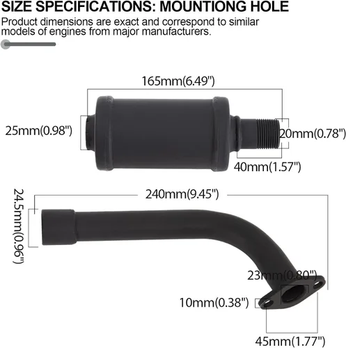 Miniatura 2 de Kit de tubo de cabecera de escape SOFO - para piezas de rendimiento Predator 212 para motor de 196cc 224cc 200cc GX160 GX200 6.5HP Coleman CT200u